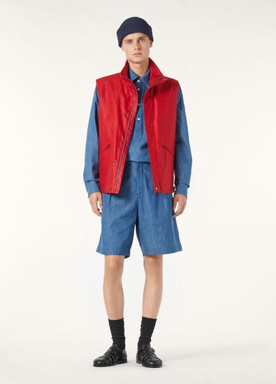 GERI VEST DIAGONAL LINEN 3L STORM