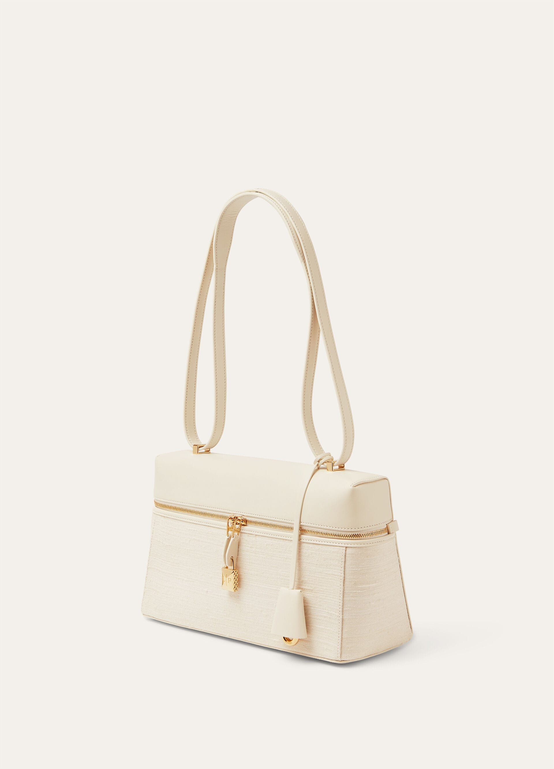 EXTRA BAG L27 SHINY TUSSAH/ROUNDED LEATHER