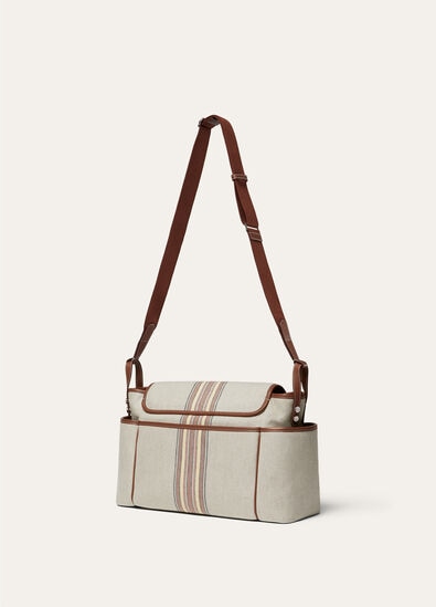 CHANGING BAG NAT.CANVAS SUITCASE STRP/ROUNDED LTH