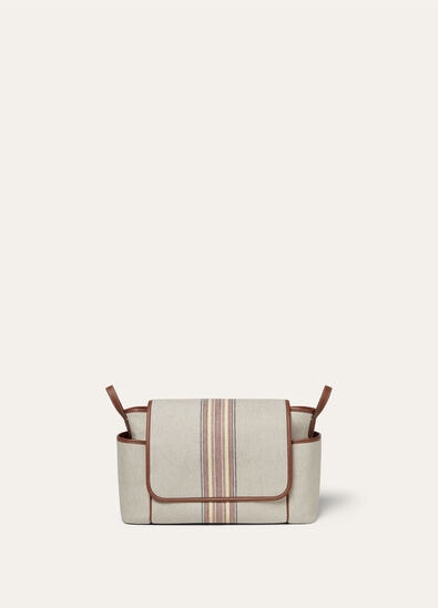 CHANGING BAG NAT.CANVAS SUITCASE STRP/ROUNDED LTH