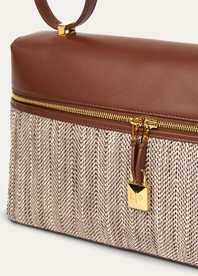 EXTRA BAG L27 SILK LINEN CHEVRON ROUNDED LEATHER