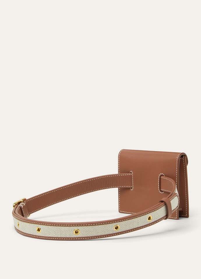 EXTRA POCHETTE BELT NATURAL CANVAS/ROUNDED LEATHER_FAP5144_B4NE_3