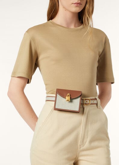 EXTRA POCHETTE BELT NATURAL CANVAS/ROUNDED LEATHER