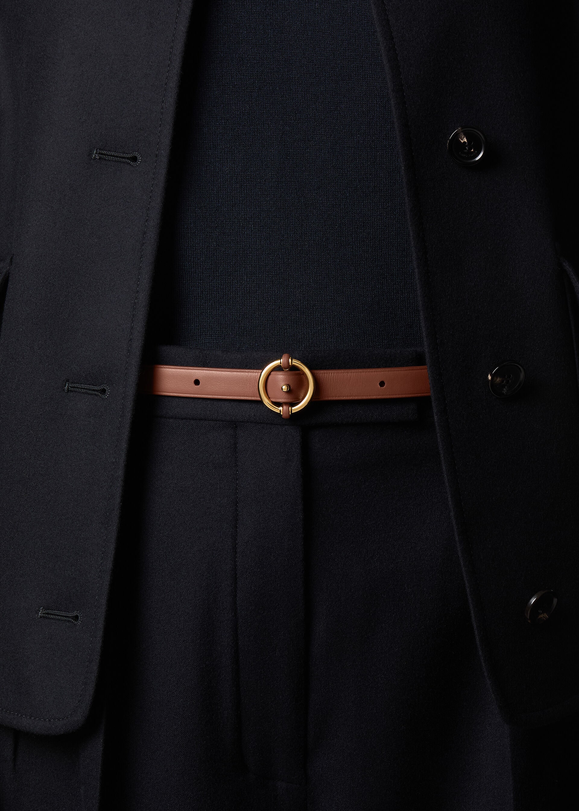 HELM ROUND BUCKLE BELT PS15 ROUNDED LEATHER