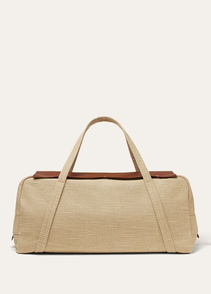 MEADOW DUFFLE PROVENCE LINEN/ROUNDED LEATHER_FAP5160_B5AF_NR_2