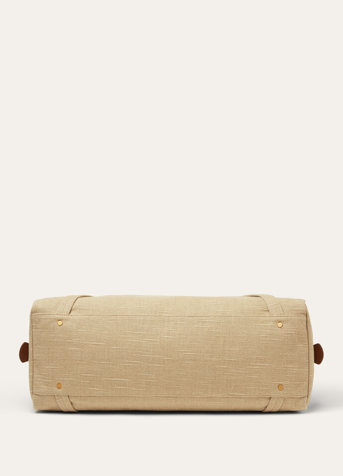 MEADOW DUFFLE PROVENCE LINEN/ROUNDED LEATHER_FAP5160_B5AF_NR_5