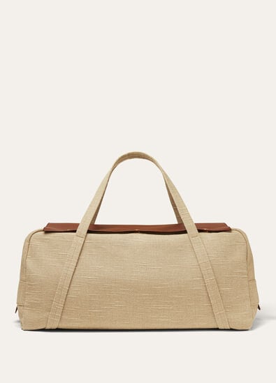 MEADOW DUFFLE PROVENCE LINEN/ROUNDED LEATHER