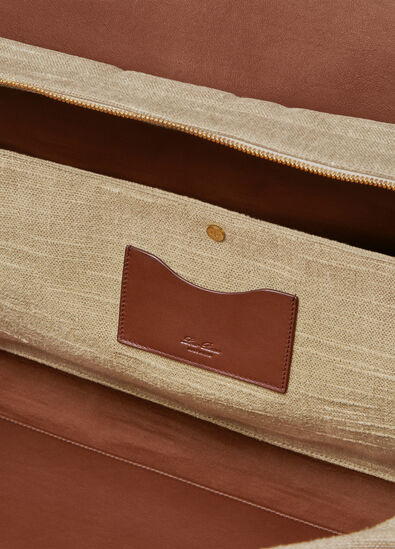MEADOW DUFFLE PROVENCE LINEN/ROUNDED LEATHER
