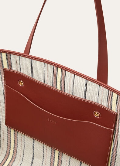 LAGUNA SHOPPER SUITCASE STRIPES/ROUNDED LEATHER