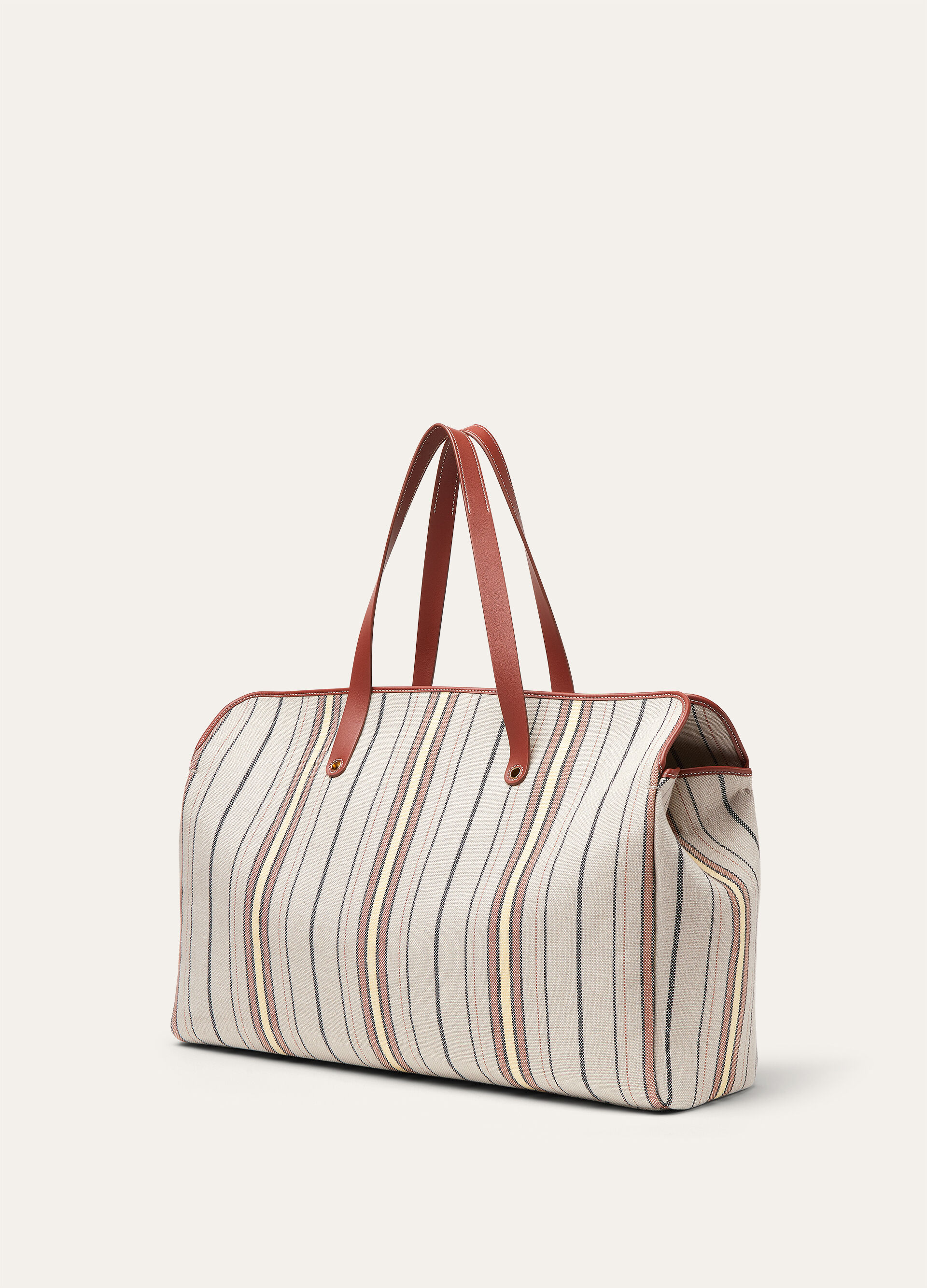 LAGUNA SHOPPER SUITCASE STRIPES/ROUNDED LEATHER