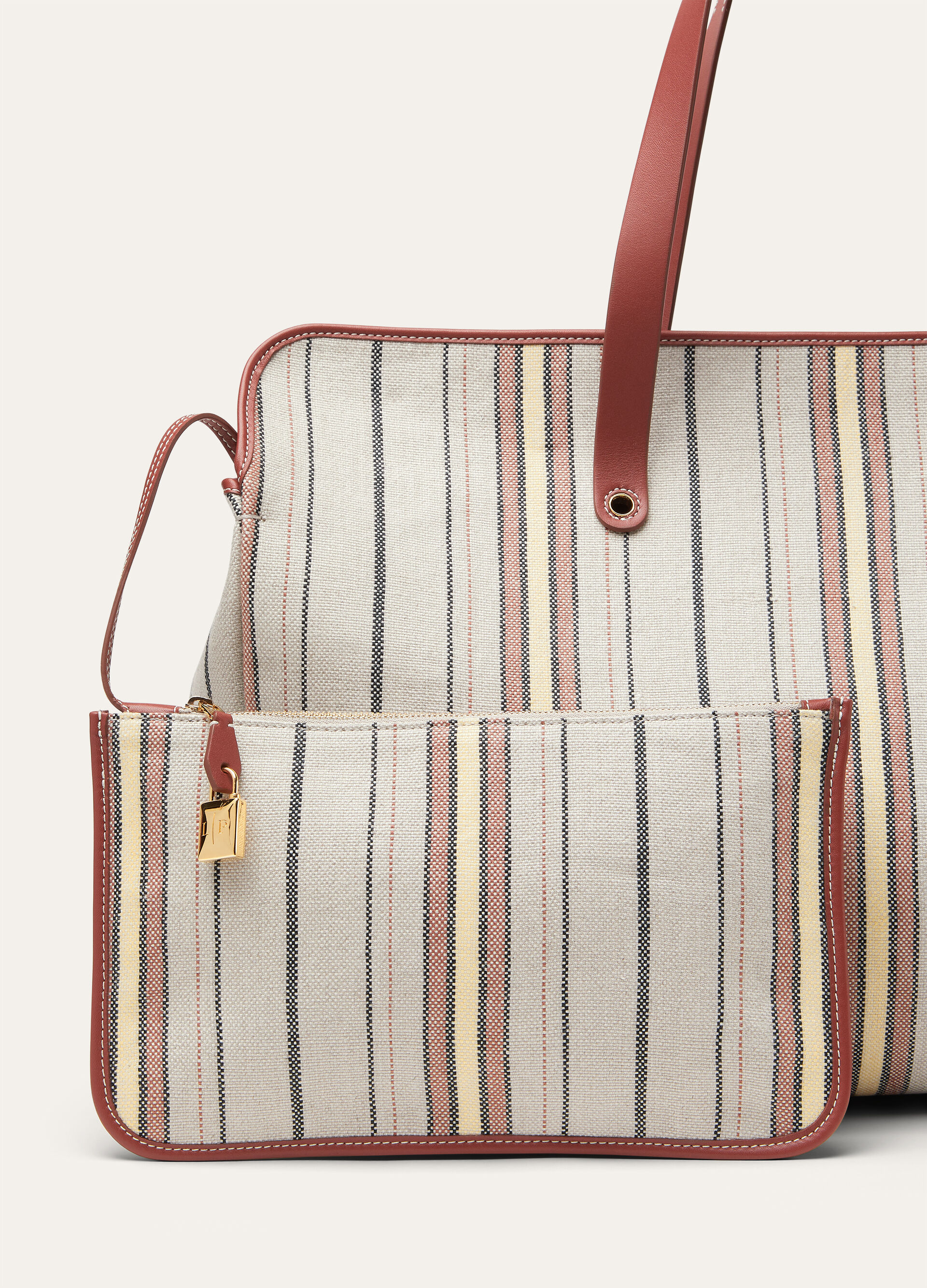 LAGUNA SHOPPER SUITCASE STRIPES/ROUNDED LEATHER