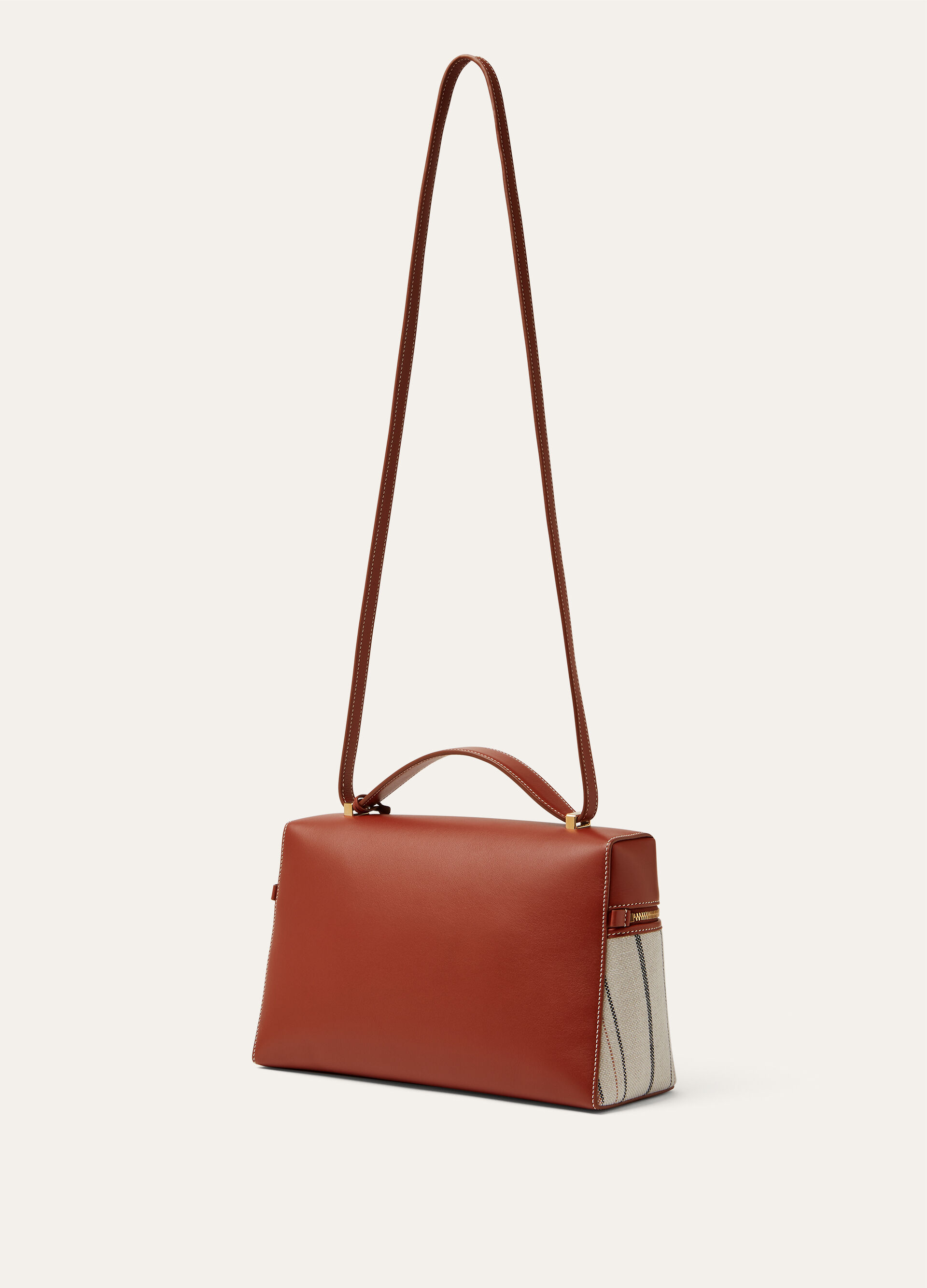 EXTRA BAG L27 SUITCASE STRIPE ROUNDED LEATHER