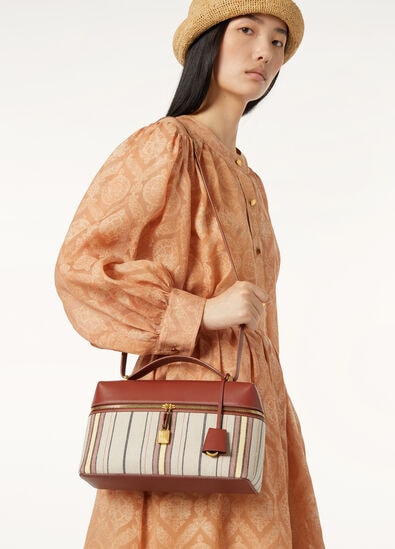 EXTRA BAG L27 SUITCASE STRIPE ROUNDED LEATHER