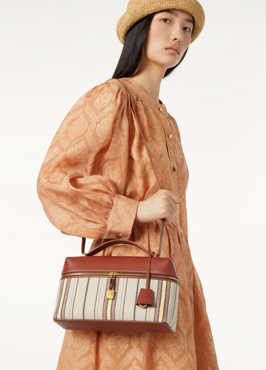 EXTRA BAG L27 SUITCASE STRIPE ROUNDED LEATHER