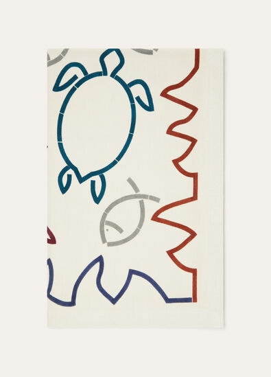 LORO PIANA FISH&TURTLES BEACH TOWEL COTTON