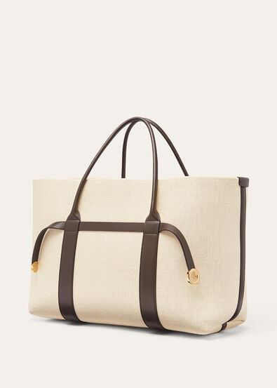 GHIERA SHOPPER LARGE TAILOR.SILK CHEVRON RNDD LTHR