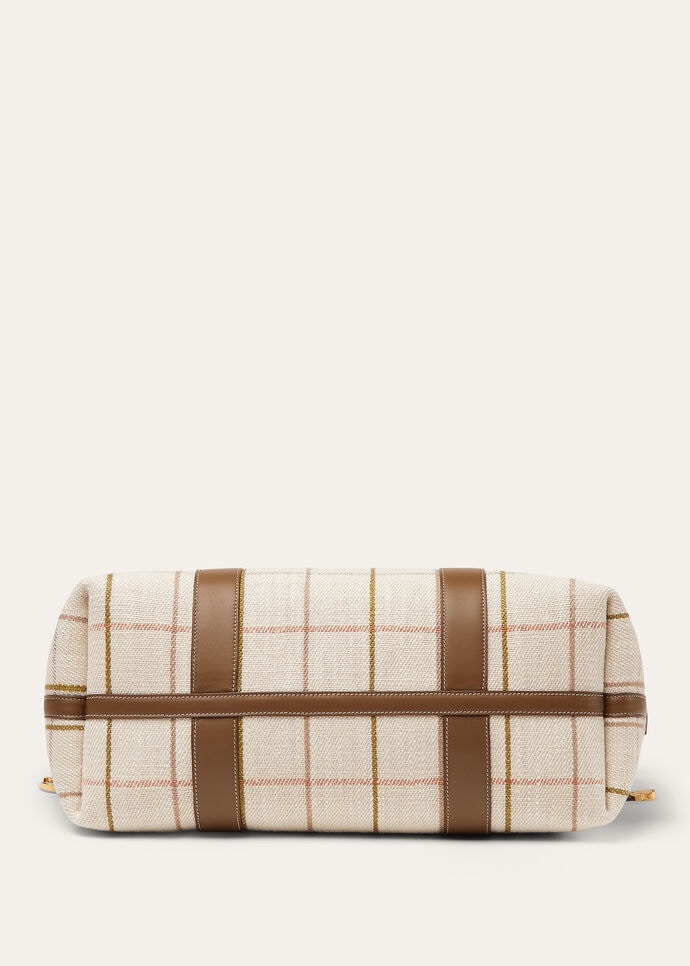 GHIERA SHOPPER LARGE BELT LINEN JACQUARD RNDD LTHR_FAP5324_F6IG_NR_6