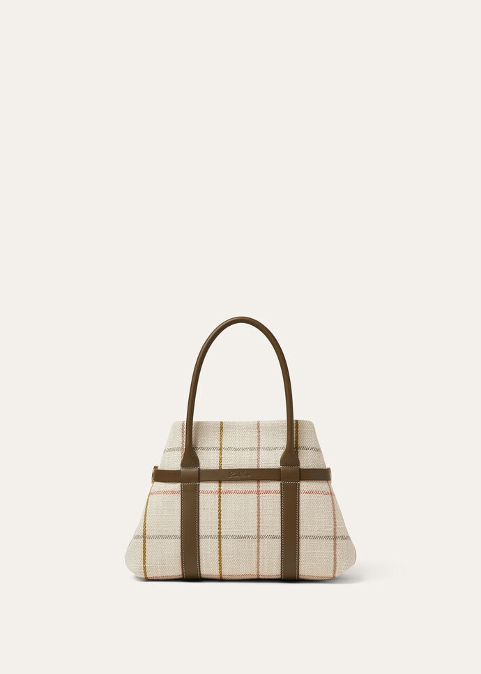 GHIERA SHOPPER SMALL BELT  LINEN JACQ RNDD LTHR_FAP5326_F6IG_NR_4
