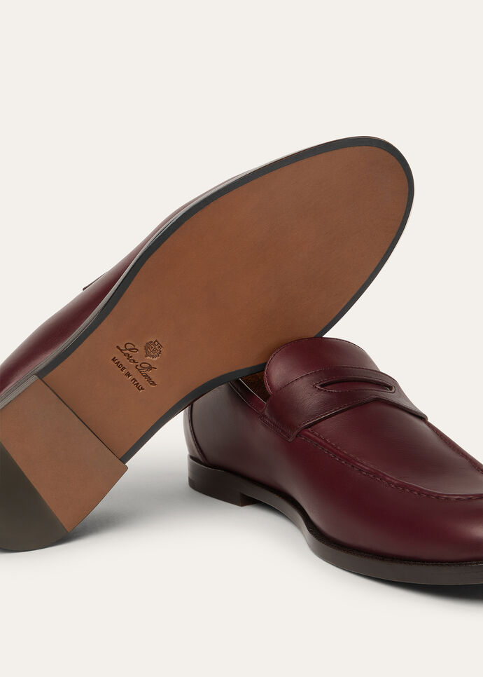 Sergio Loafer Calfskin Deep Maroon | Loro Piana US