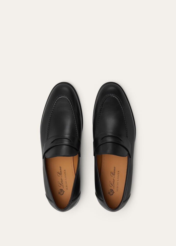 Sergio Loafer Calfskin Black | Loro Piana US