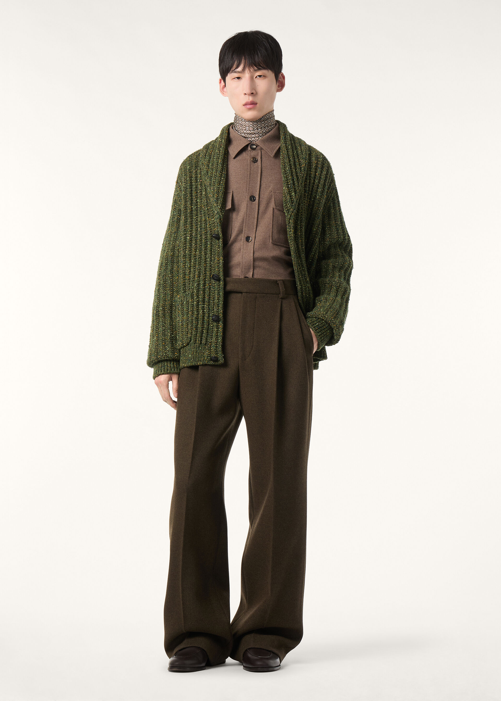 BRAEMAR CARDIGAN SWEATER CASH LINEN GG 3