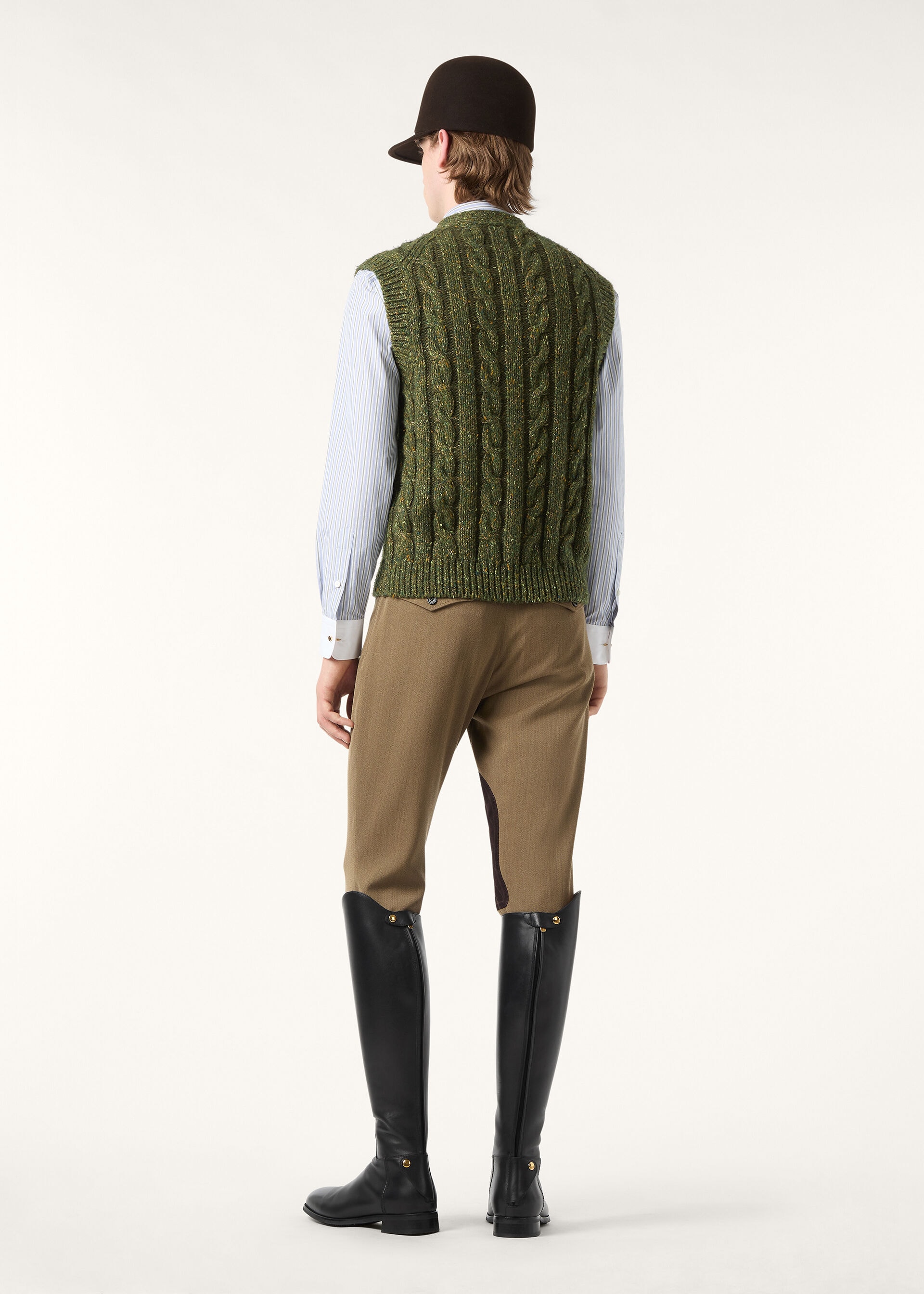 BRAEMAR VEST CASH LINEN GG 3
