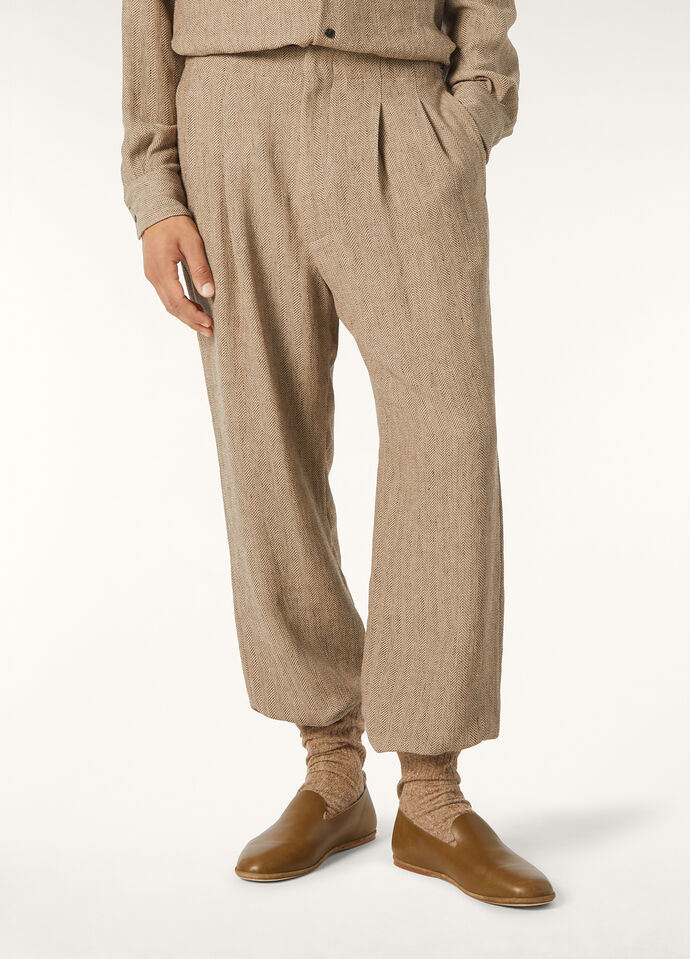JOETSU TROUSERS SUMMER LINEN CREPE CHEVRON_FAP6269_F6MB_3
