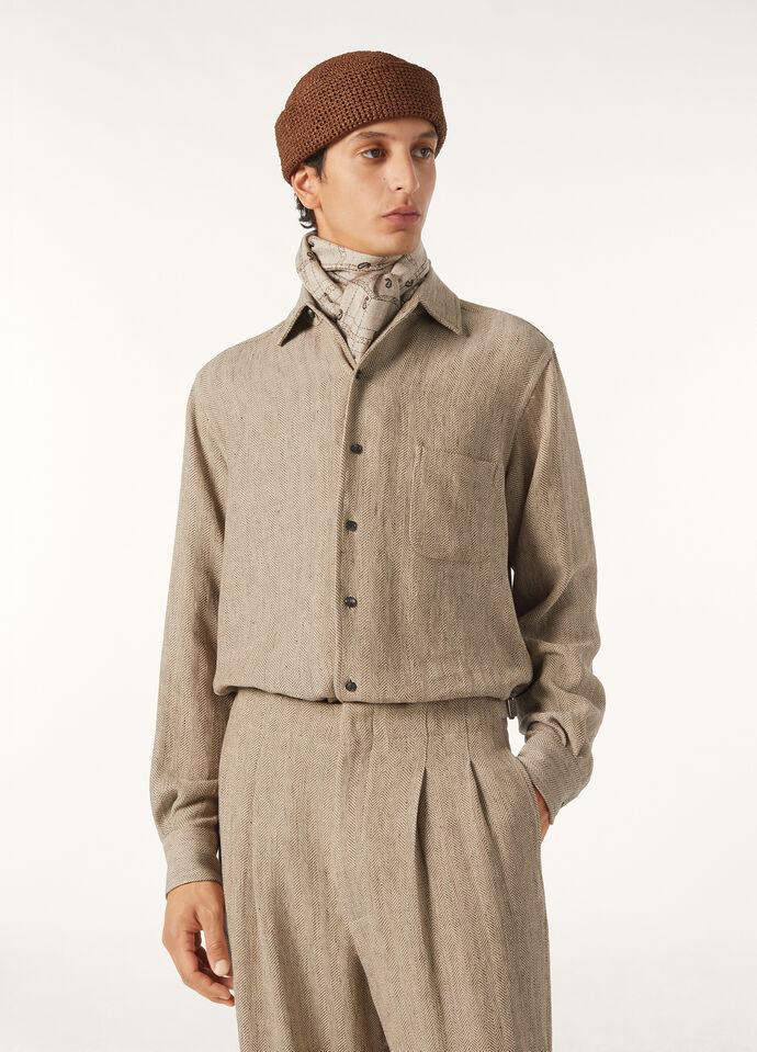 ANDRE' SHIRT SUMMER LINEN CREPE CHEVRON_FAP6270_F6MB_3