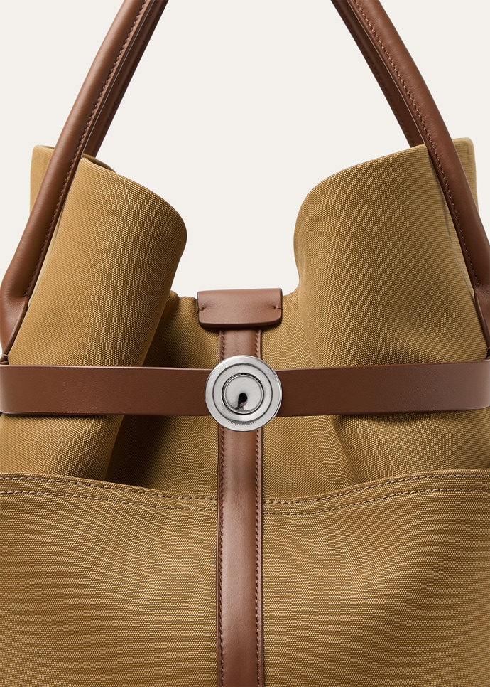 GHIERA SHOPPER LG EQUESTRIAN PCKTS CANVAS/RND LTHR_FAP6514_B5NS_NR_6