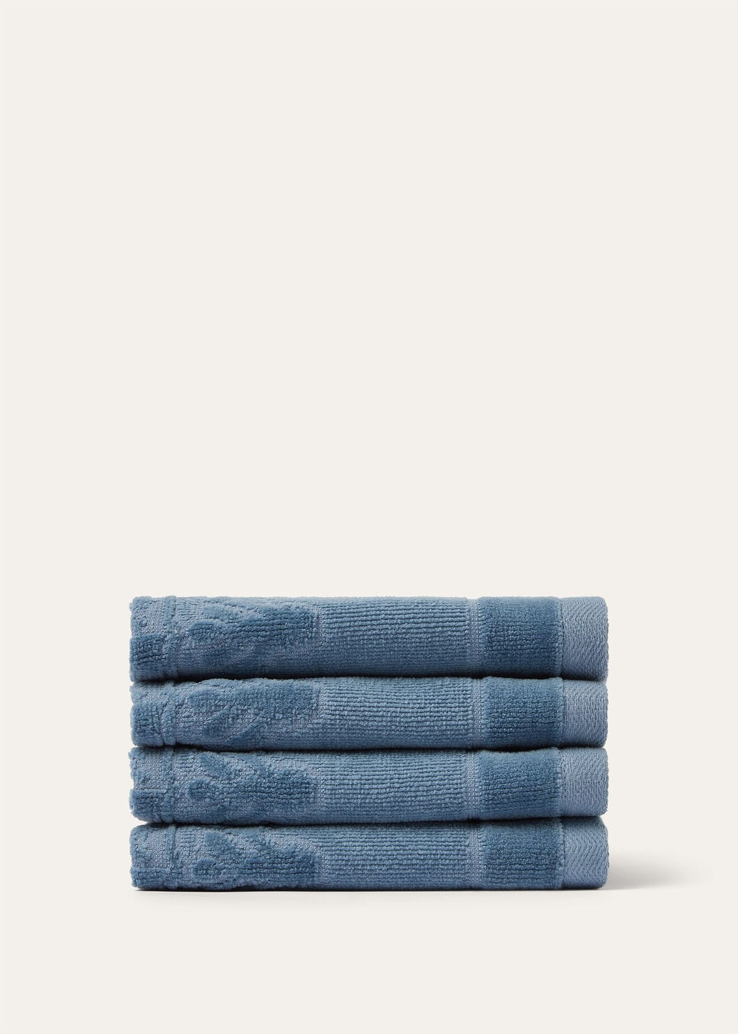 SET OF 4 WASHCLOTHES CREST COTTON