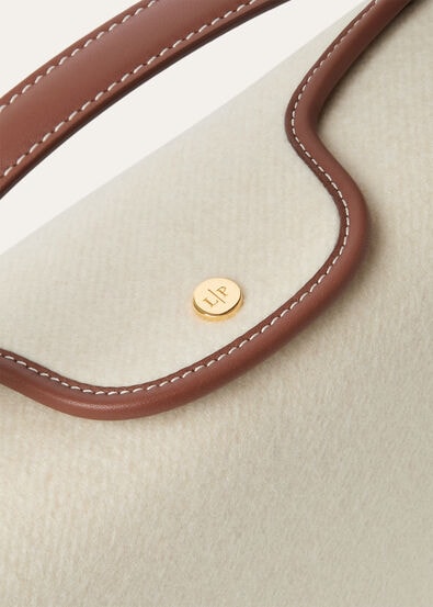 LP TRAVEL POUCH MELTON CASH/ROUNDED LEATHER