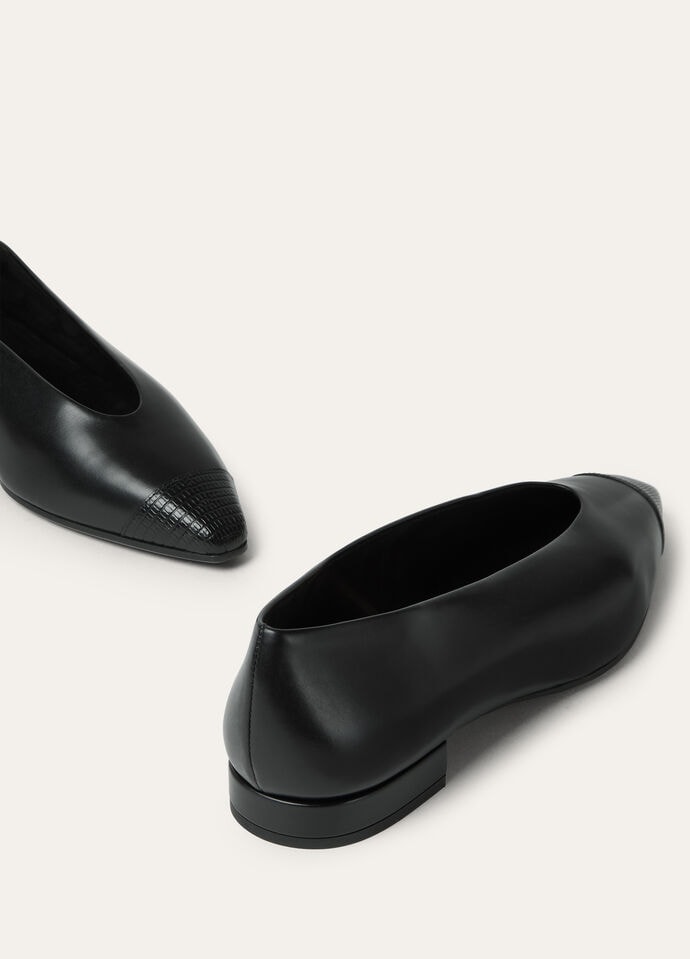 REBECCA CAP TOE BALLERINA LUX. CALF & LIZ. PRINT_FAP6648_8000_6