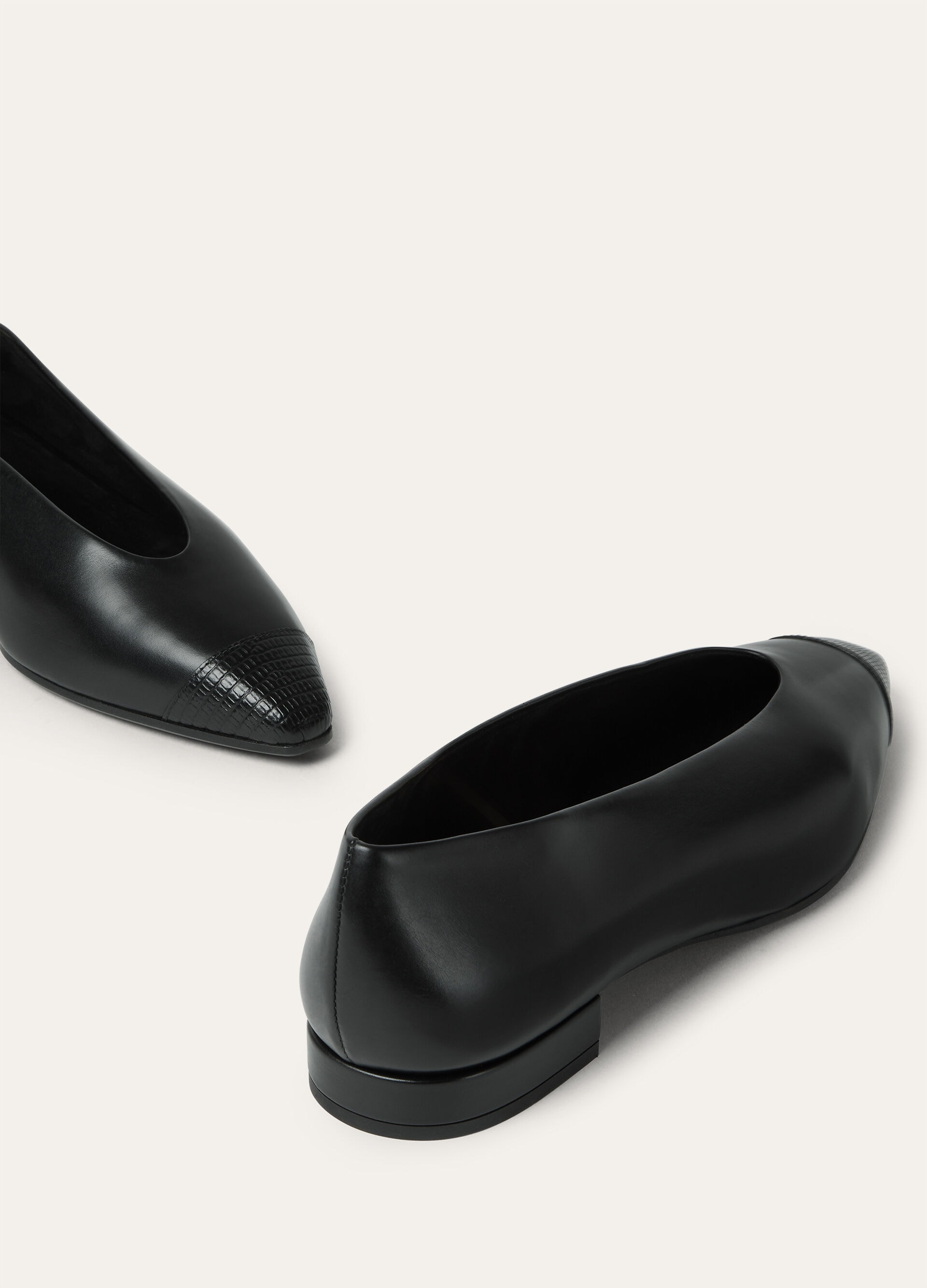 REBECCA CAP TOE BALLERINA LUX. CALF & LIZ. PRINT