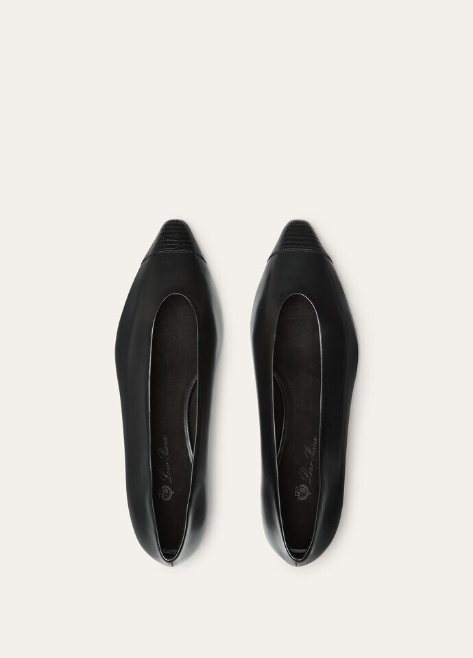 REBECCA CAP TOE BALLERINA LUX. CALF & LIZ. PRINT_FAP6648_8000_5