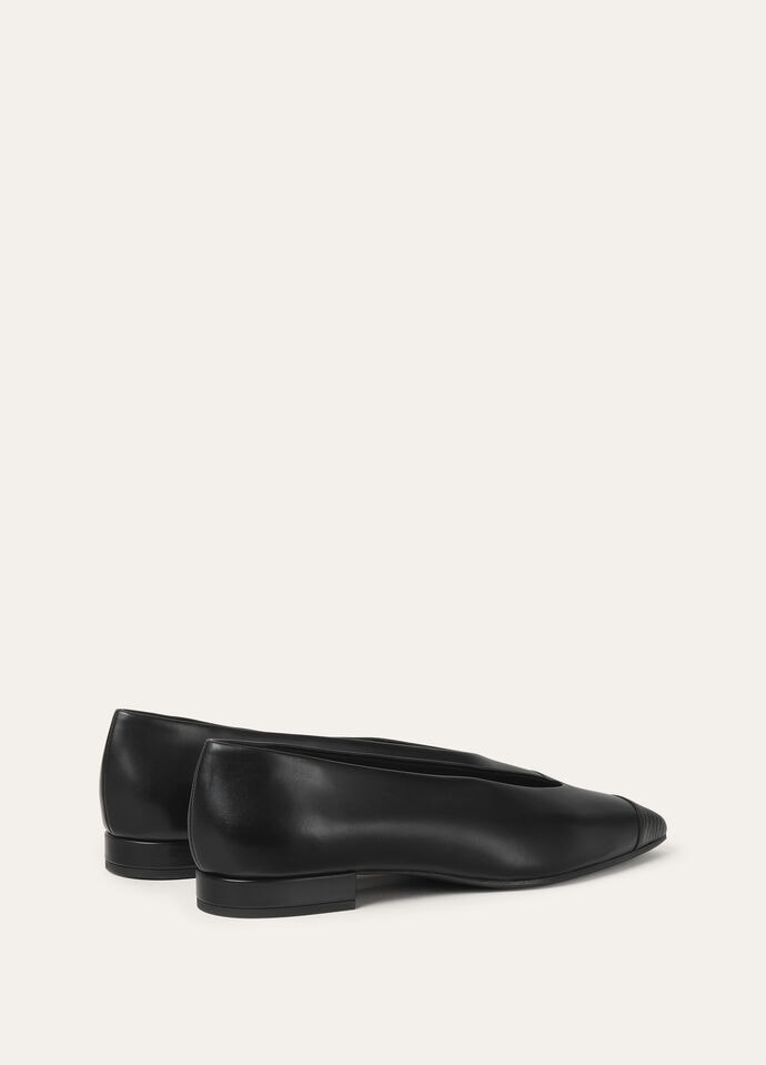 REBECCA CAP TOE BALLERINA LUX. CALF & LIZ. PRINT_FAP6648_8000_3