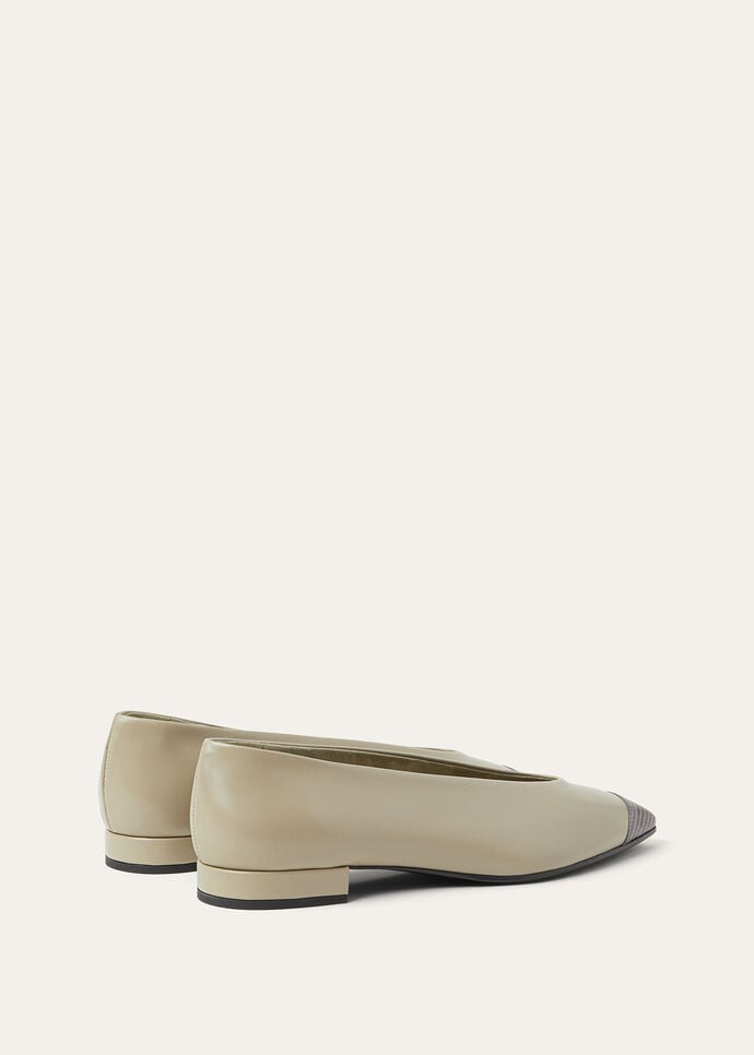 REBECCA CAP TOE BALLERINA LUX. CALF & LIZ. PRINT_FAP6648_B5AU_3