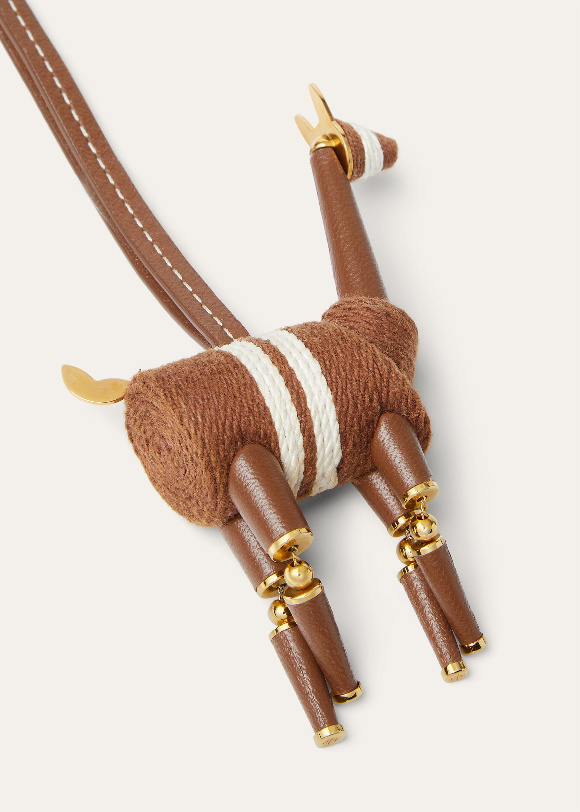 VICUNA CHARM WITH CORD ROUNDED LEATHER