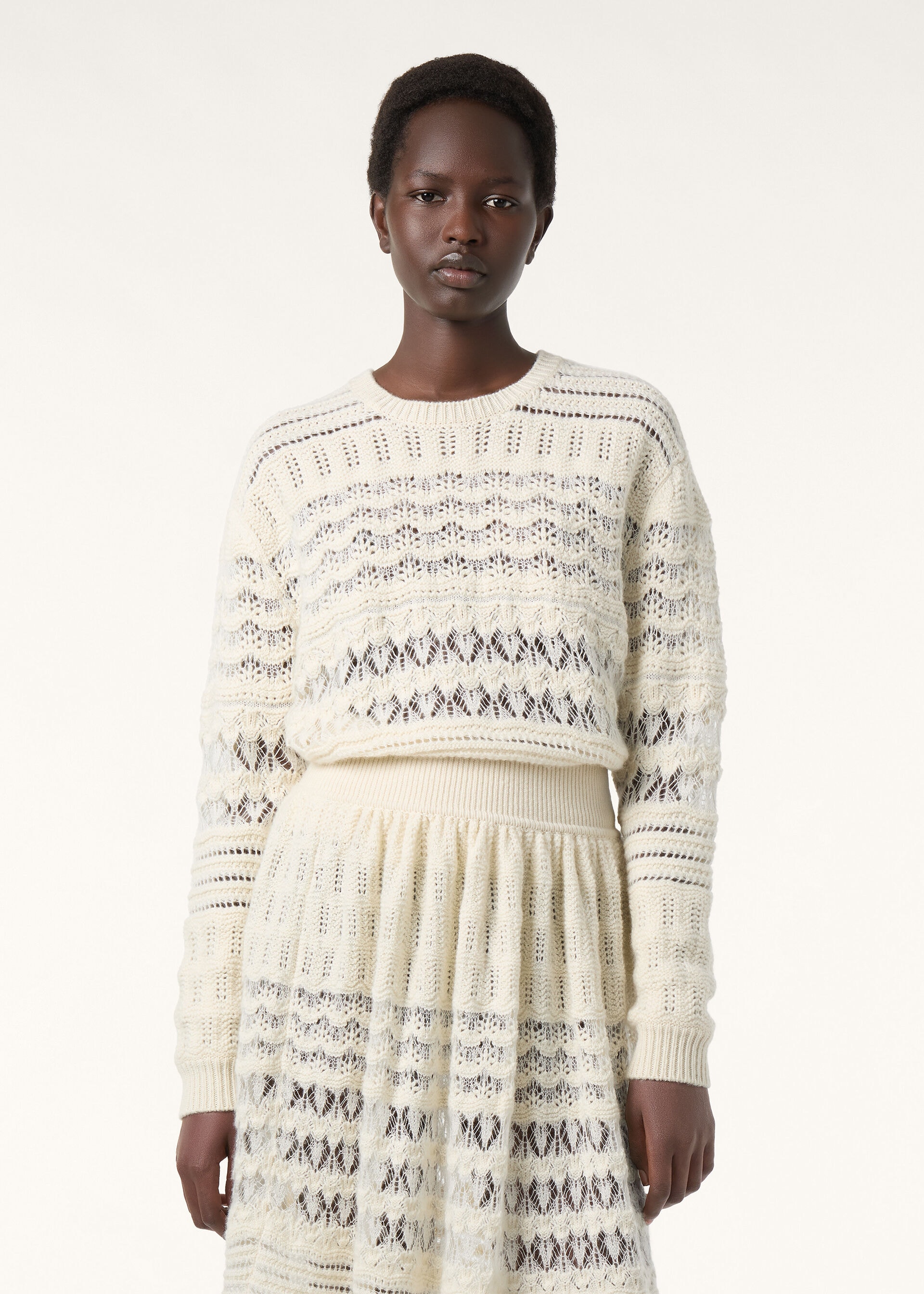 COCOONING LACEY FANT. CREWNECK SW. CASH SILK GG 5