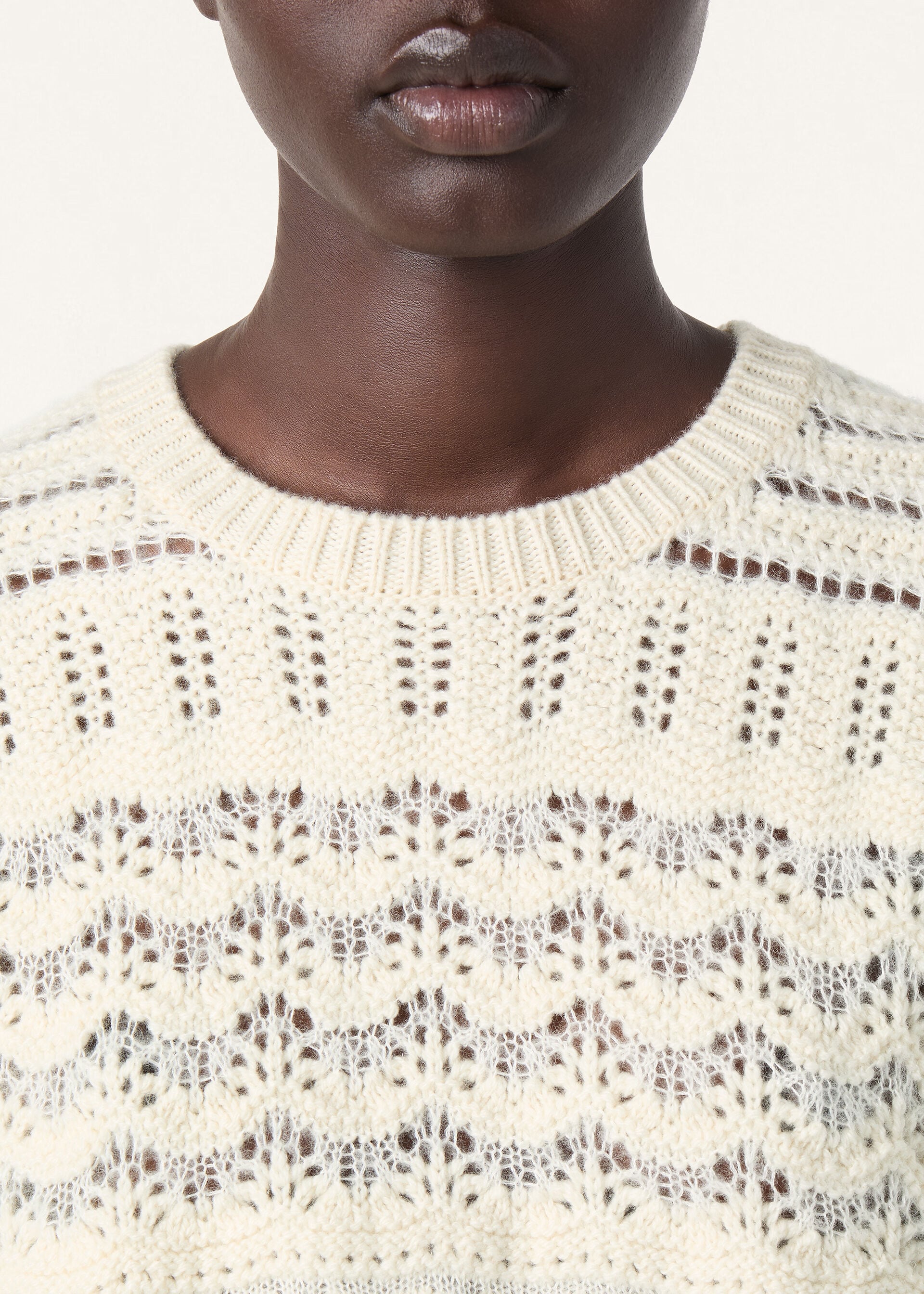 COCOONING LACEY FANT. CREWNECK SW. CASH SILK GG 5