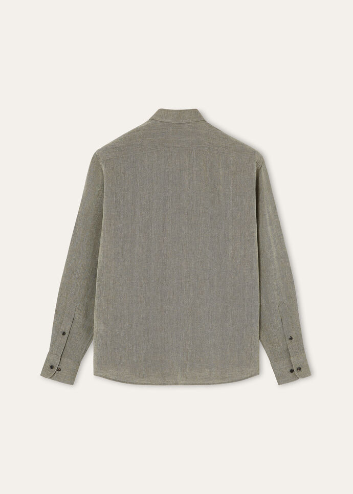 ANDRE' SHIRT SUMMER LINEN CREPE HERRINGBONE AF_FAP7052_F6M9_2