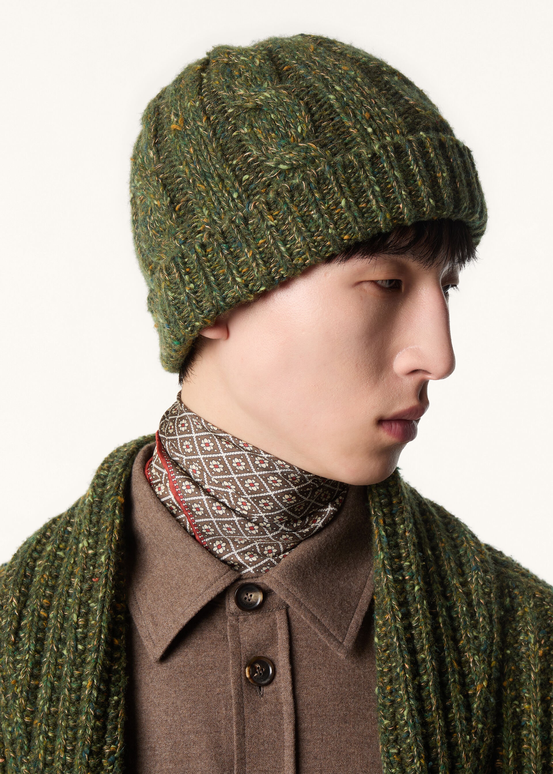 BRAEMAR BEANIE CASH LINEN GG 3