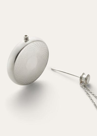 GUILLOCHE BOTTLE NECKLACE SILVER