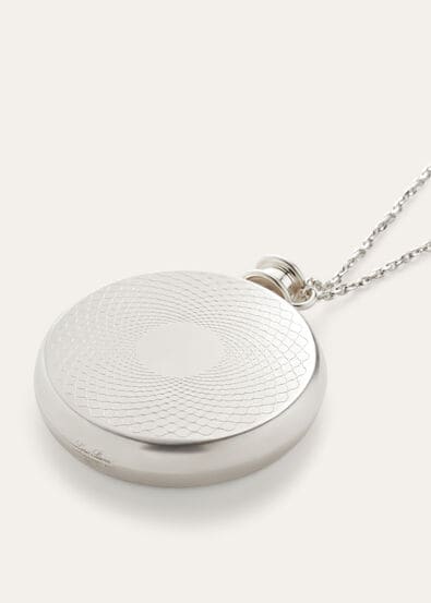 GUILLOCHE BOTTLE NECKLACE SILVER