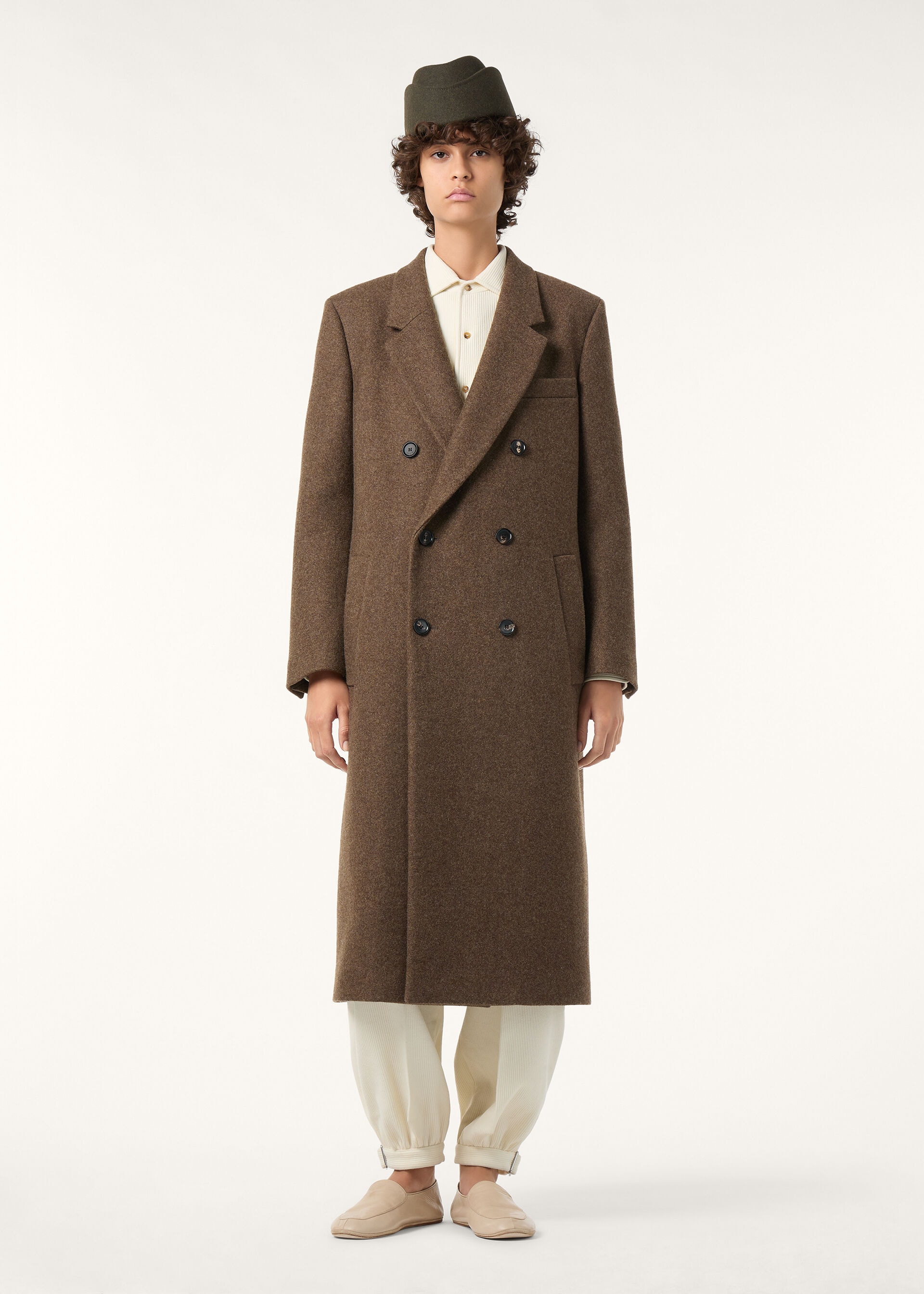 TUCKER DB COAT LIGHT FELT CASH WOOL