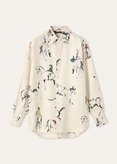 THEA SQUARE COLLAR SHIRT LORO PIANA SCUDERIA