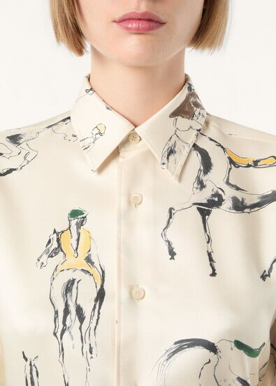 THEA SQUARE COLLAR SHIRT LORO PIANA SCUDERIA