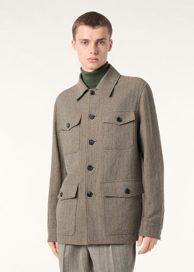 PIERS FIELD JACKET CANVAS LINEN WOOL