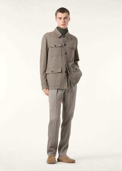 PIERS FIELD JACKET CANVAS LINEN WOOL