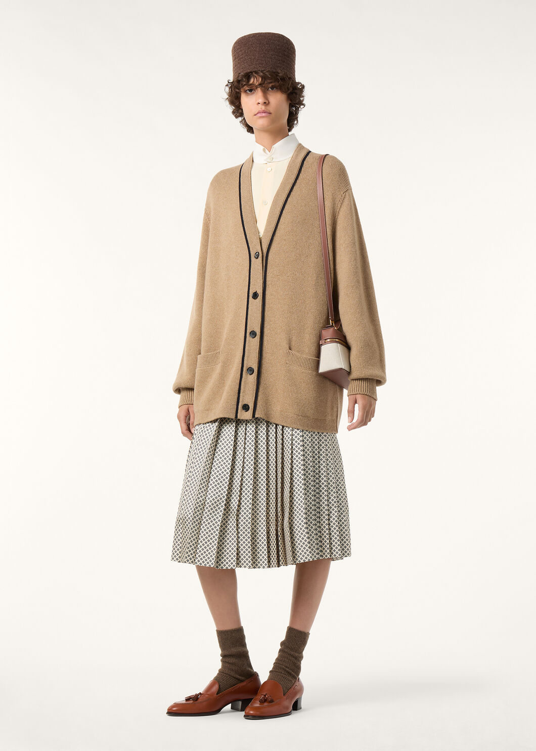 CLEA SHORT SKIRT LORO PIANA CHACO SILK TWILL