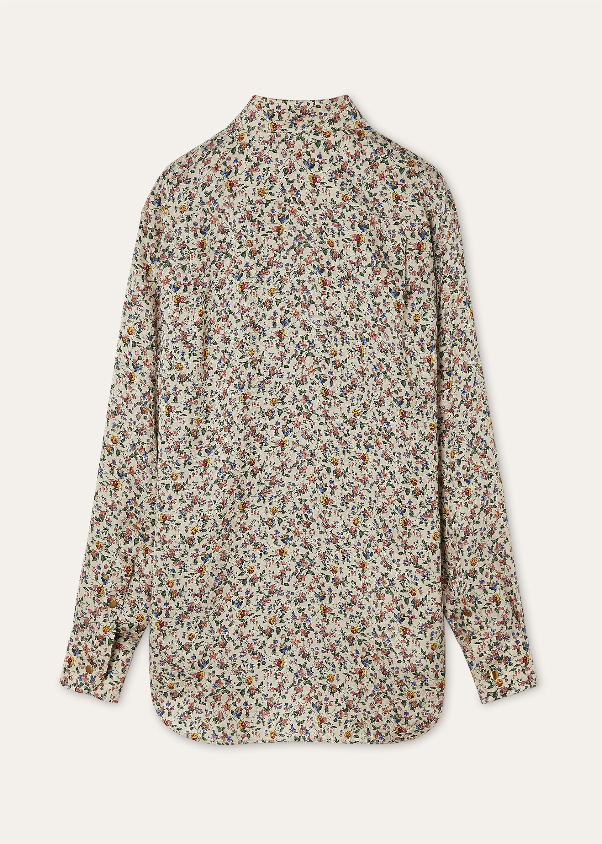 THEA SQUARE COLLAR SHIRT WISPER SILK JACQUARD